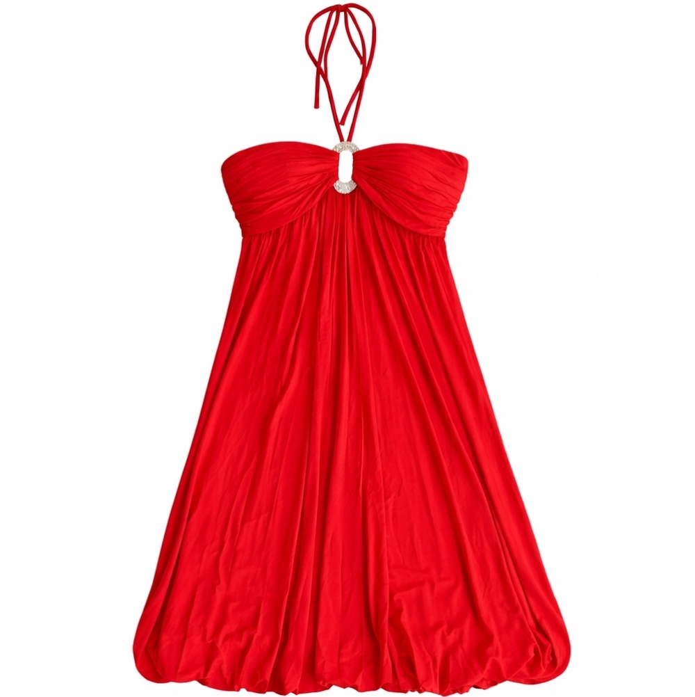 Cache Strapless Red Dress Romantic Sexy Love Sparkle Party Evening